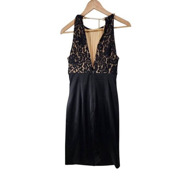 Eliza J Womens Lace & Satin Black Sleeveless Cocktail Dress Size 4 - Picture 2 of 9
